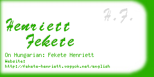 henriett fekete business card